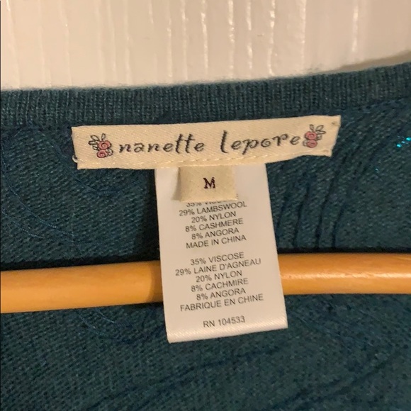 Nanette Lepore Green Sequin Sweater Dress - Picture 3 of 4